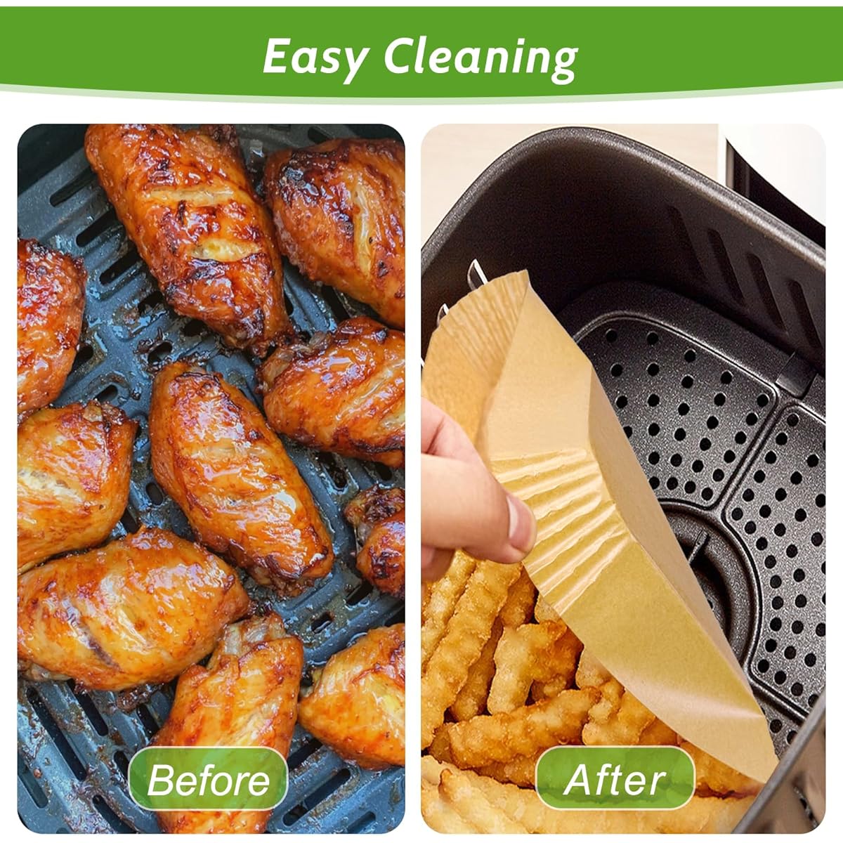 360pcs 8. 7" x 5. 5" Unbleached Heavy Duty Air Fryer Paper Liners Disposable, Non-Stick & Non-Leak Parchment Paper Liners for Airfryer Basket, Deep Fryer Parts & Accessories, Air Fryer Liners Non Stick, Air Fryer Butter Paper, Air Fryer Liners Large Size,