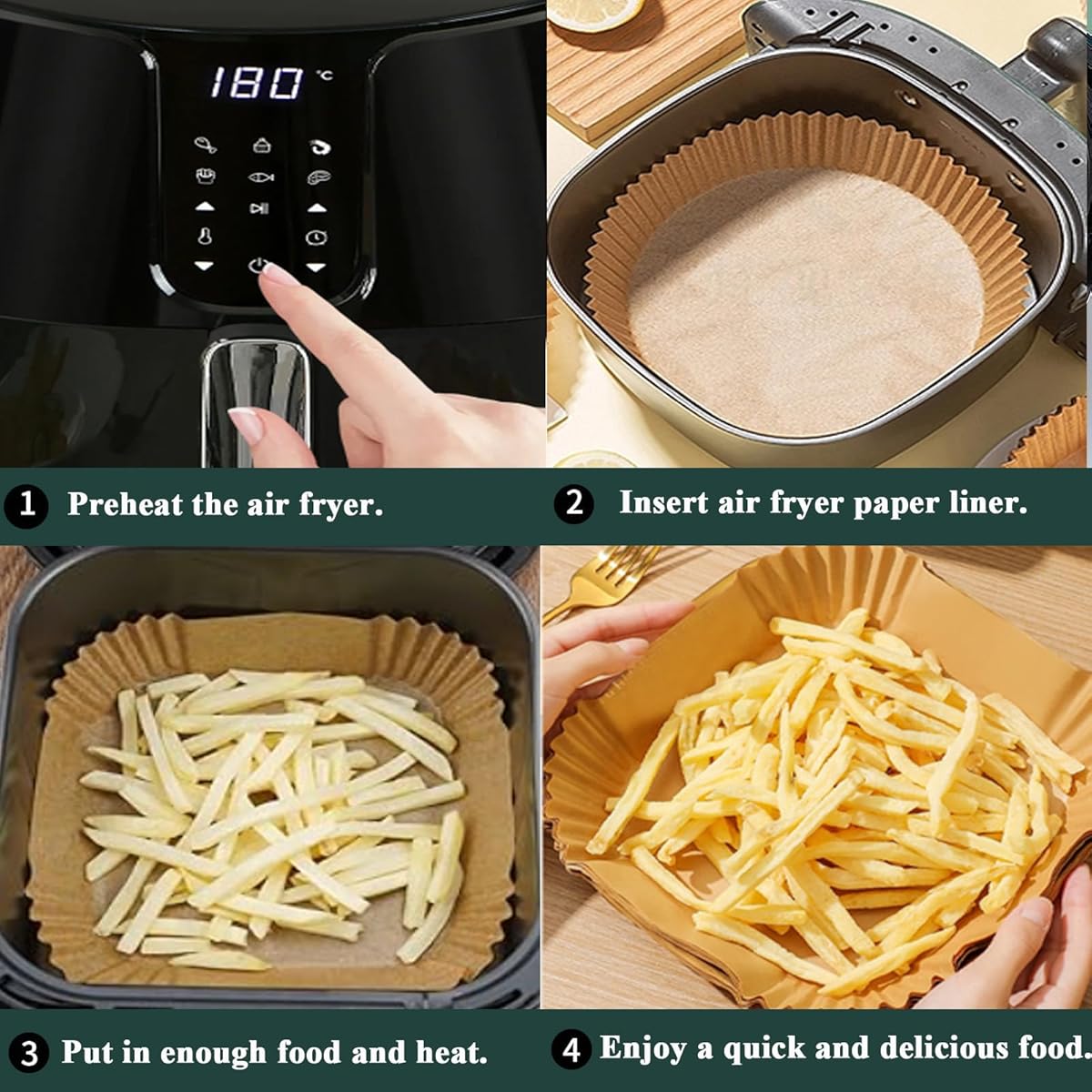 125pcs Disposable Air Fryer Liners - Non-Stick, Food Grade, 6.3" Round Parchment Paper for Baking, Roasting & Cooking - Perfect for Air Fryers, Ovens & Microwaves, Air Fryer Accessories, Baking Essentials, Round Liners, Nonstick Surface