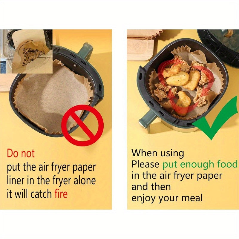 100pcs Air Fryer Liners Disposable 9.0''XL Square Parchment Paper - Non-Stick, Waterproof & Oil-Proof Thickened Baking Sheets with Wavy Edging for Oven, Microwave, Steamer - Fits 9-10.5" Air Fryers, Air Fryer Disposable Paper Liner, Oven Cooking Sheets,