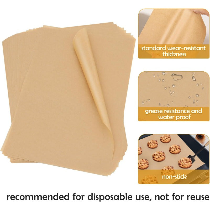 600pcs Unbleached Parchment Paper Sheets for Baking 9 X 13 Inch Nonstick Precut Quarter Sheet Size Parchment Paper for Baking Cooking Air Fryer Oven 9X13600Pack