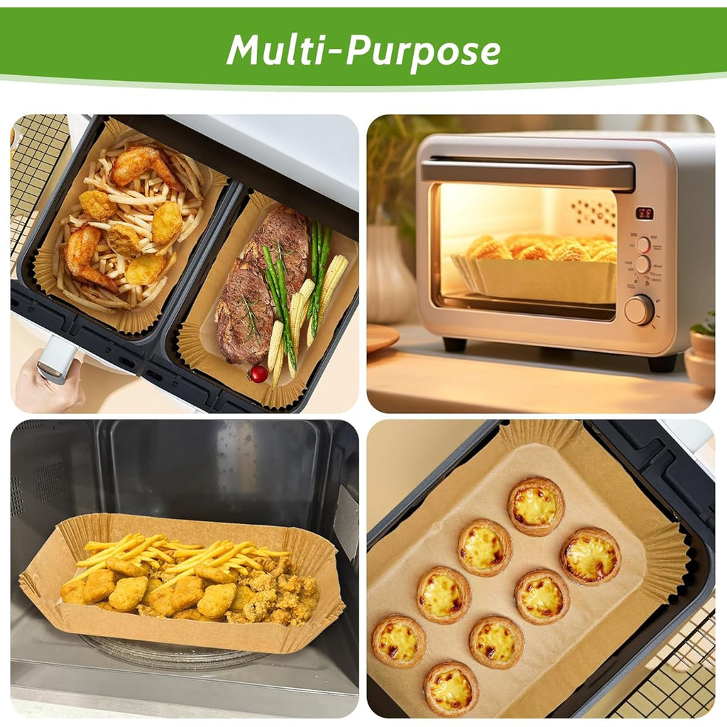 360pcs 8. 7" x 5. 5" Unbleached Heavy Duty Air Fryer Paper Liners Disposable, Non-Stick & Non-Leak Parchment Paper Liners for Airfryer Basket, Deep Fryer Parts & Accessories, Air Fryer Liners Non Stick, Air Fryer Butter Paper, Air Fryer Liners Large Size,