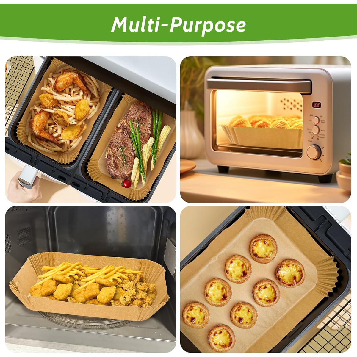 360pcs 8. 7" x 5. 5" Unbleached Heavy Duty Air Fryer Paper Liners Disposable, Non-Stick & Non-Leak Parchment Paper Liners for Airfryer Basket, Deep Fryer Parts & Accessories, Air Fryer Liners Non Stick, Air Fryer Butter Paper, Air Fryer Liners Large Size,