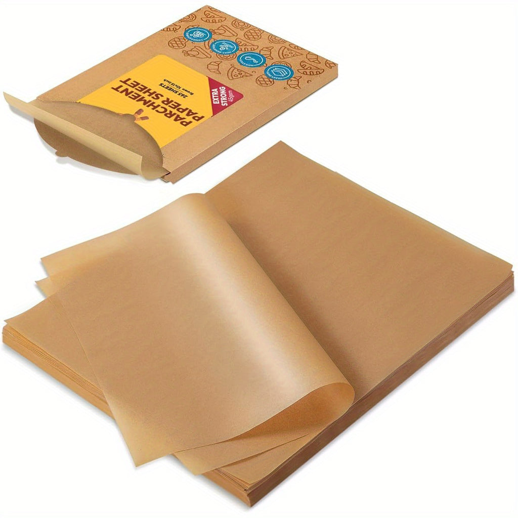 265-Sheet Katbite Heavy Duty Unbleached Baking Paper - Non-Stick, Oil Proof, Pre-Cut Large 10x15 Inch Sheets for Pizza, Bread, Cakes, Pastries, Dumplings - Perfect for Home & Professional Kitchens - Advanced Series, Steaming Cooking Wrap