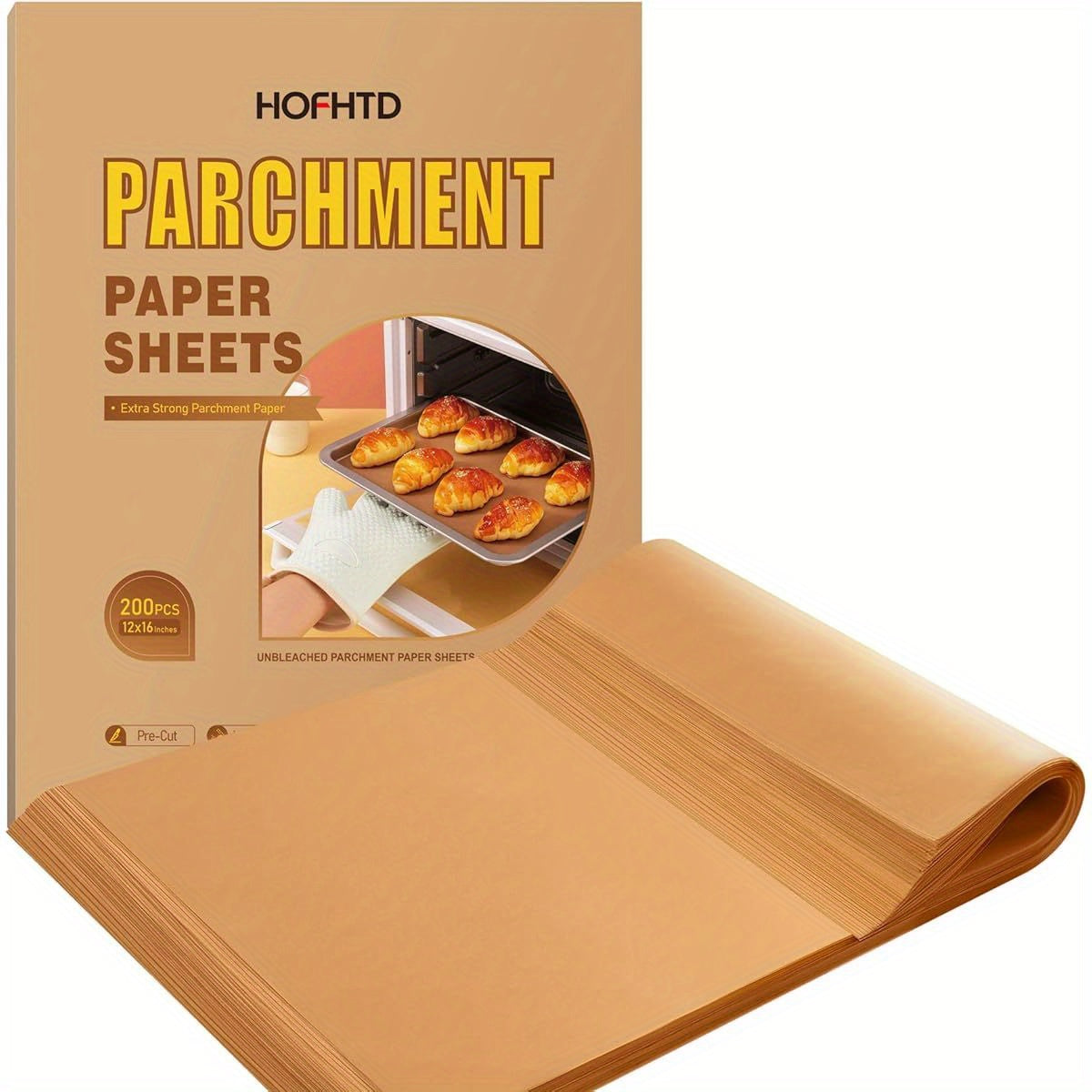200pcs Parchment Paper Sheets, 12 x 16 Inches Air Fryer Disposable Paper Liners, Non- Stick Precut Parchment Paper for Baking, Unbleached Baking Papers for Cooking, Grilling, Roasting, Steaming, Air Fryer Paper Liners, Parchment Paper for Baking, Baking